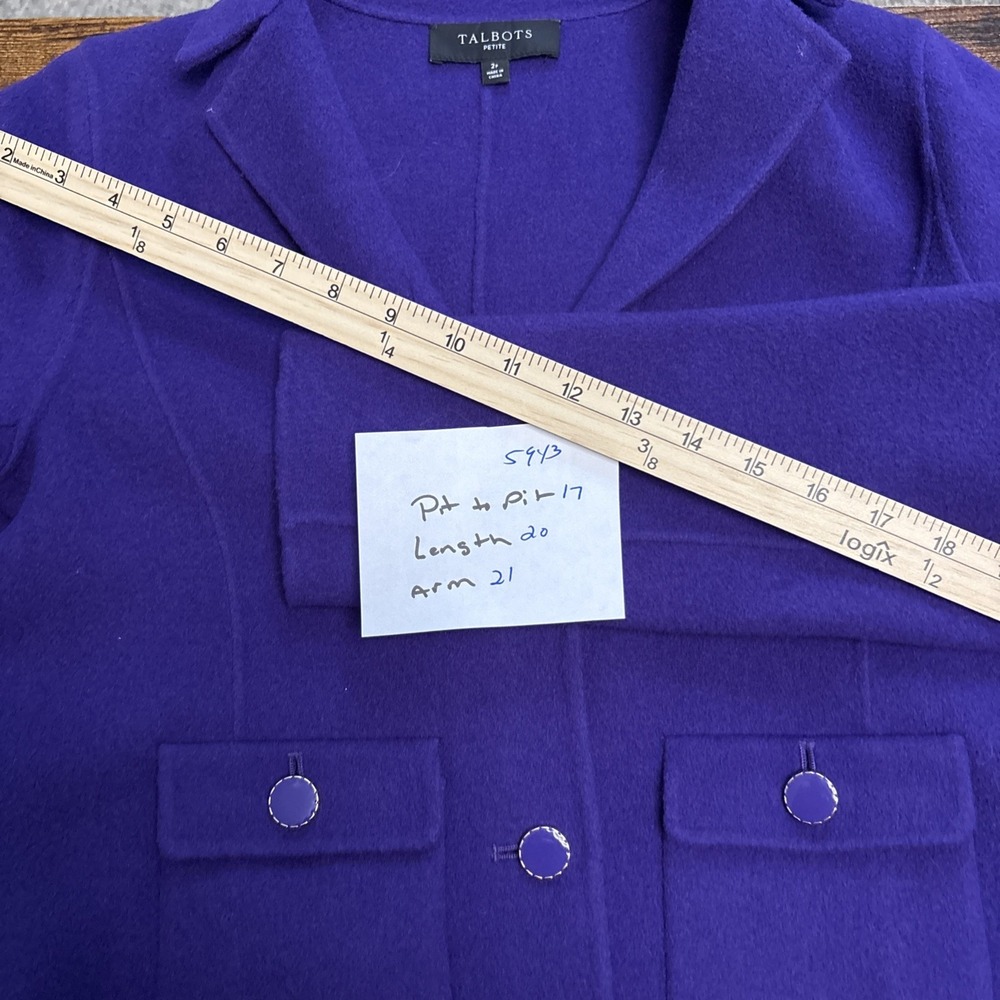 Talbots Petites Purple Blazer /Jacket Women's  Size 2p - Picture 9 of 9